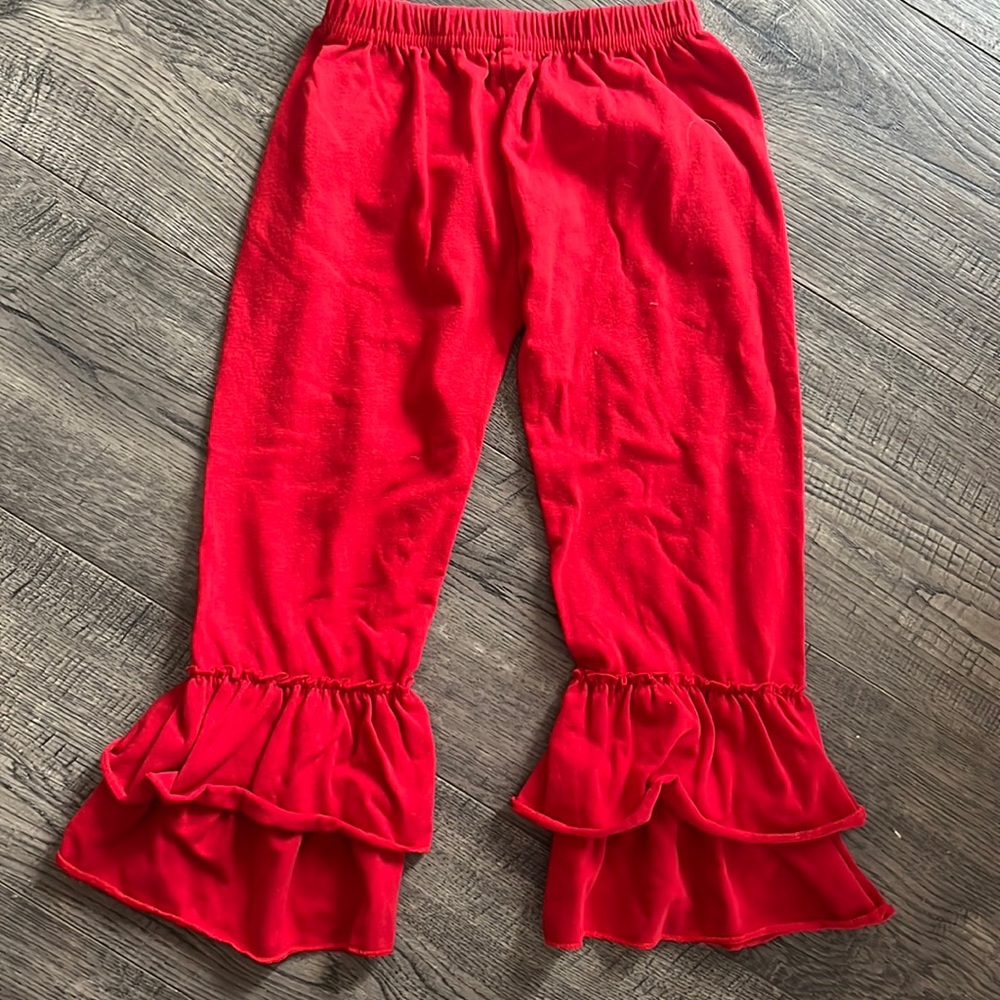 Red Ruffle Pants size 2T
